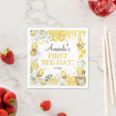 First Bee Day Floral Bumblebee Birthday Party Serviette (Beispiel)