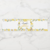 First Bee Day Floral Honey Bee Birthday Party Wasserflaschenetikett (Einzelnes Label)