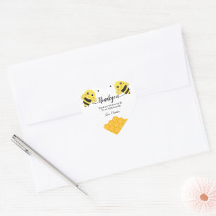 First Bee Day, ganz einfach danke Herz-Aufkleber