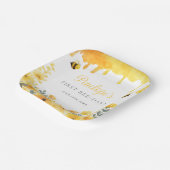 First Bee Day Yellow Wildflowers 1st Birthday Pappteller (Gewinkelt)