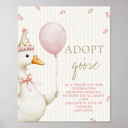 First Birthday Adopt a Goose Poster (Vorne)