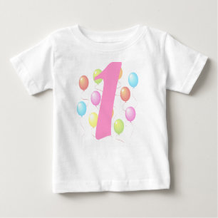 First Birthday Balloons Baby T - Shirt