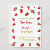 First Birthday Berry Sweet Einladung (Vorderseite)