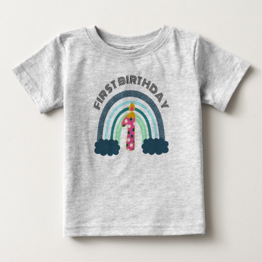 First Birthday Boho Baby Girl Baby T-shirt (Vorderseite)