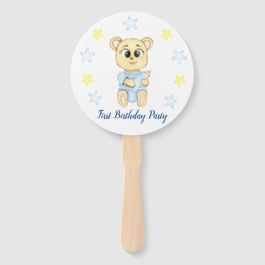 First Birthday Boy Party Fächer (Vorderseite)