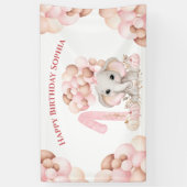First Birthday Fall Elephant Girl Banner (Vertikal)
