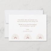 First Birthday Foto Elegantes Skript Dankeskarte (Rückseite)