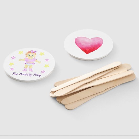 First Birthday Girl Party Fächer (Non-assembled)