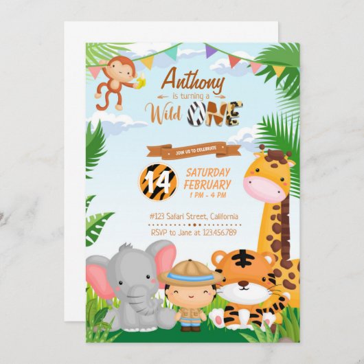 First birthday invitation (Vorne/Hinten)