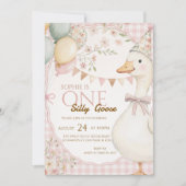 First birthday invitation with a fun goose design einladung (Vorderseite)
