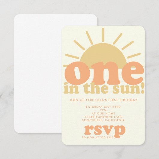 First Birthday Invite Einladung (Vorne/Hinten)