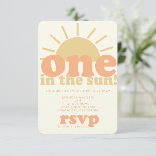 First Birthday Invite Einladung (Stehend Vorderseite)