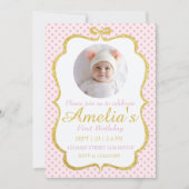 First Birthday Invite Einladung (Vorderseite)