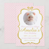 First Birthday Invite Einladung (Vorne/Hinten)