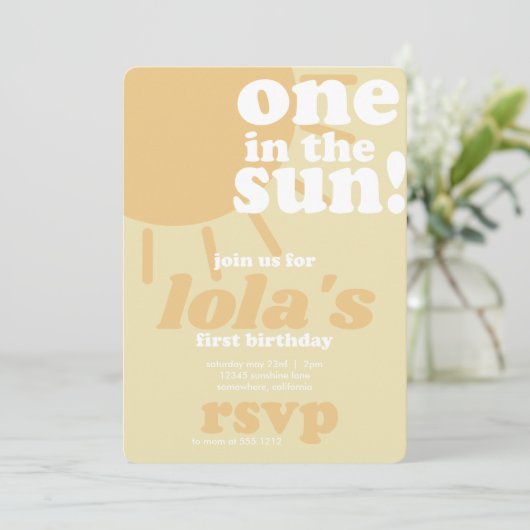 First Birthday Invite Einladung (Stehend Vorderseite)