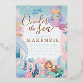 First Birthday Mermaid Folieneinladung (Vorderseite)