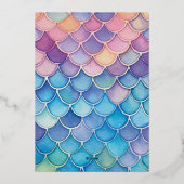 First Birthday Mermaid Folieneinladung (Rückseite)