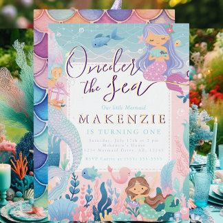 First Birthday Mermaid Folieneinladung