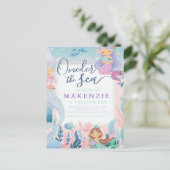 First Birthday Mermaid Postkarte (Stehend Vorderseite)