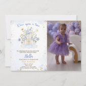 First birthday party a Princess Castle Photo Einladung (Vorderseite)