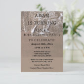 First Birthday Party Beach Nautical Custom Trendy Einladung (Stehend Vorderseite)