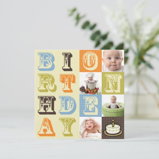 First Birthday Party Invitations Einladung (Stehend Vorderseite)