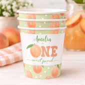 First Birthday Party One Sweet Peach Party Pappbecher
