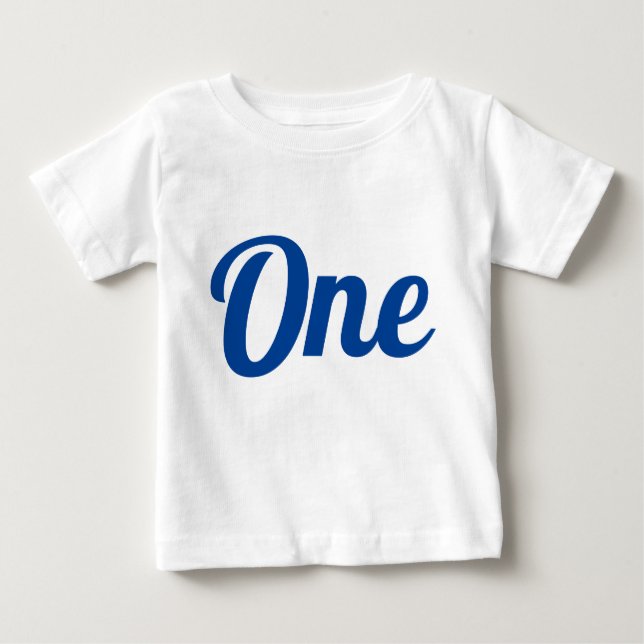 First Birthday Royal Blue Baby T-shirt (Vorderseite)