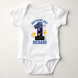 First birthday Space custom design Baby Strampler