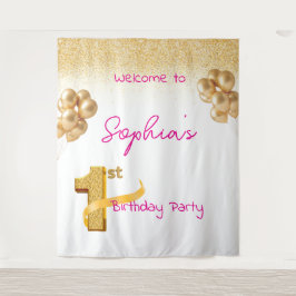 First Birthday Tapestry Wandteppich