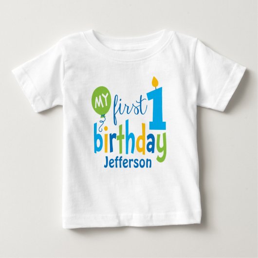 First Birthday Tshirt Personalisiert (Vorderseite)