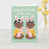 First Birthday Twins Celebration Card Karte (Gelbe Blume)