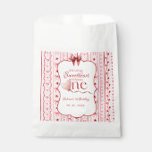 First Birthday valentine baby birthday party Geschenktütchen (Vorderseite)