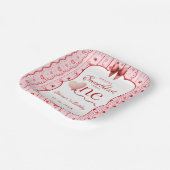 First Birthday valentine baby birthday party Pappteller (Gewinkelt)