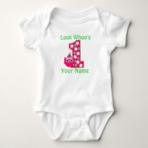 First Birthdy Girl Owl Personalisiertes Shirt