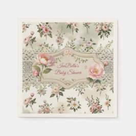 First Bloom Baby Shower Napkin with Elegant Floral Serviette