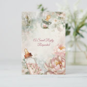 First Bloom Baby Shower Response Card Begleitkarte (Stehend Vorderseite)