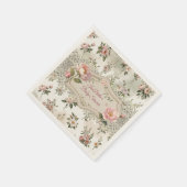 First Bloom Baby Shower Serviette mit eleganten Bl (Ecke)