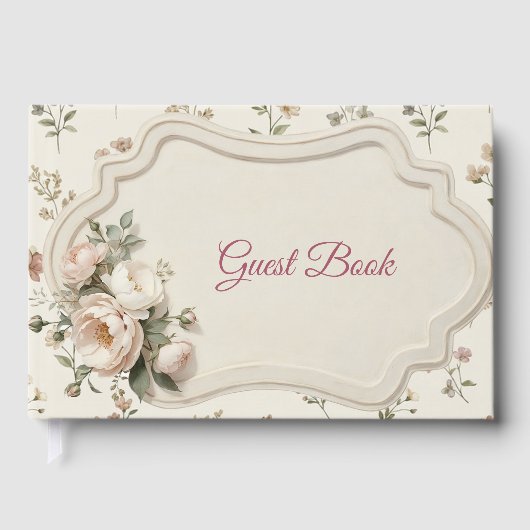 First Bloom Floral Baby Shower Guest Book Gästebuch (Vorderseite)