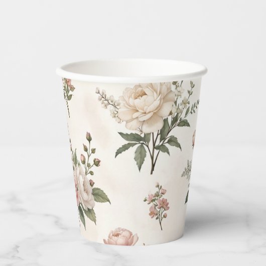 First Bloom Floral Baby Shower Paper Cup  Pappbecher (Vorderseite)