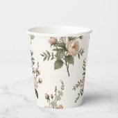 First Bloom Floral Baby Shower Papierbecher (Rückseite)