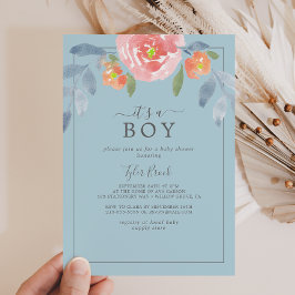 First Bloom Floral Es ist ein Baby-Dusche Invitati Einladung