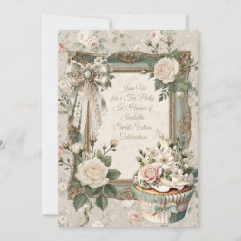 First Bloom Floral Tea Party Sweet 16 Invitation Einladung