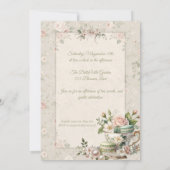 First Bloom Floral Tea Party Sweet 16 Invitation Einladung (Rückseite)