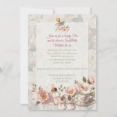 First Bloom Tea Party Baby Shower Einladung (Rückseite)