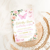 First Butterfly Kisses Pink Butterfly Geburtstag Einladung