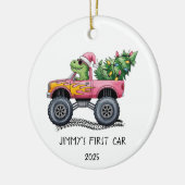 First Car Personalized Dinosaur Monster Truck Keramik Ornament (Links)