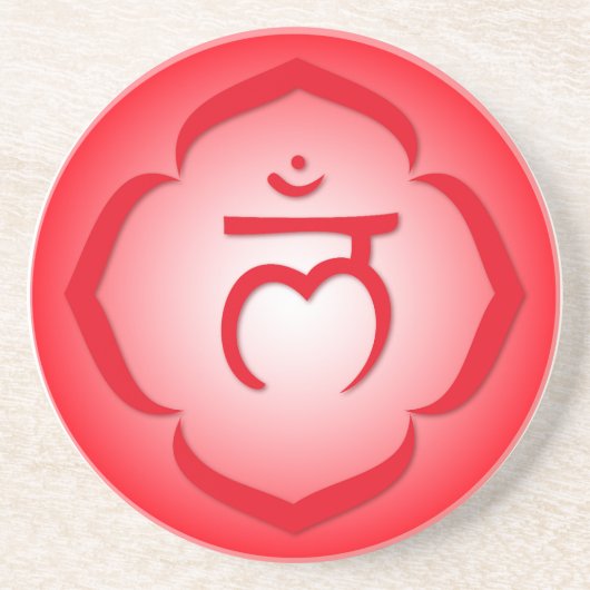 First Chakra - Muladhara Sandstein Untersetzer (Vorne)