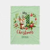 First Christmas add year baby Fleece Blanket (Vorderseite)