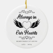 First Christmas always in our heart memorial  Keramik Ornament (Hinten)